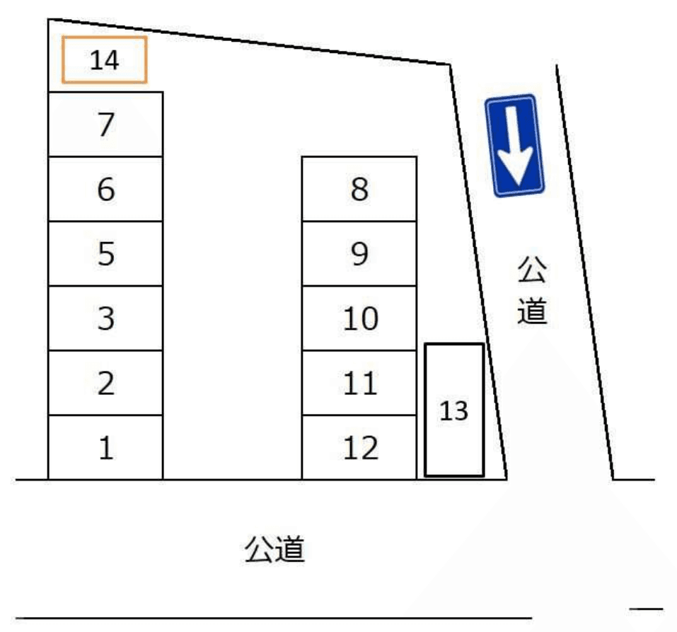 天神町駐車場の駐車配置図