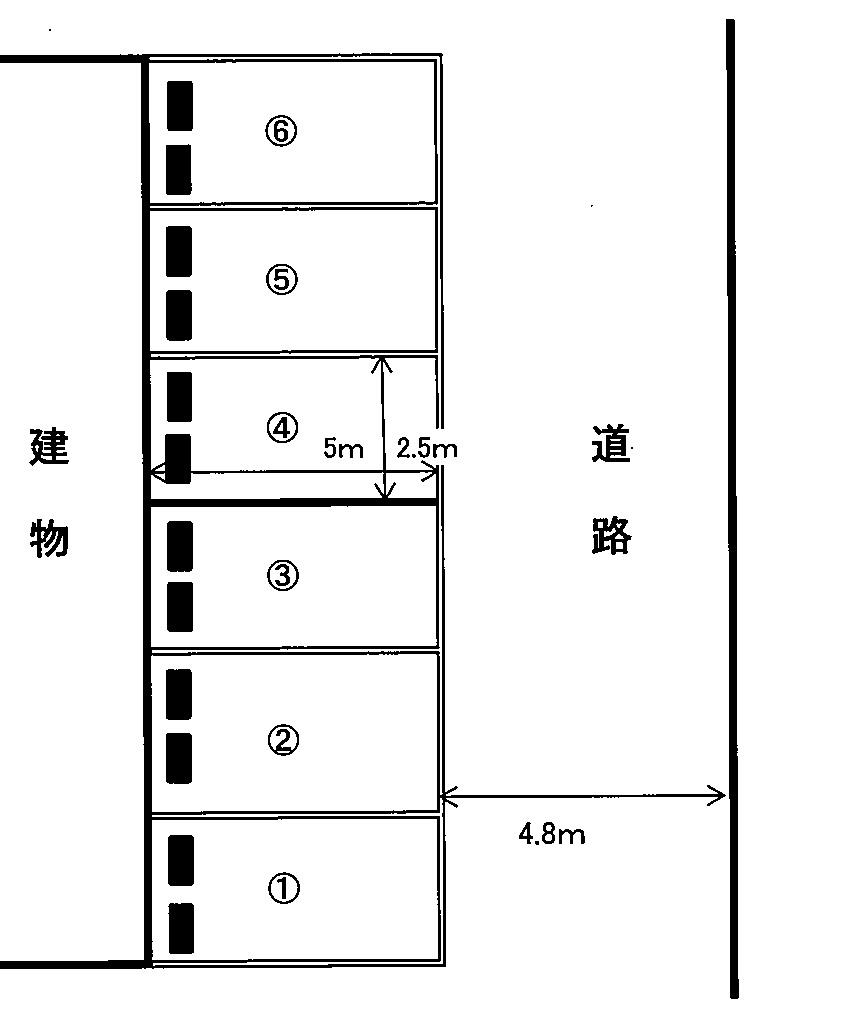 イマシゲ建設駐車場の駐車配置図