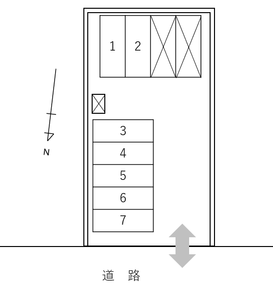 都町駐車場2の駐車配置図