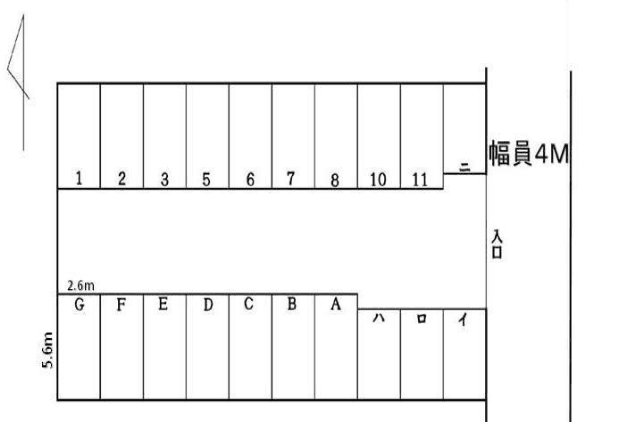 春日モータープールの駐車配置図