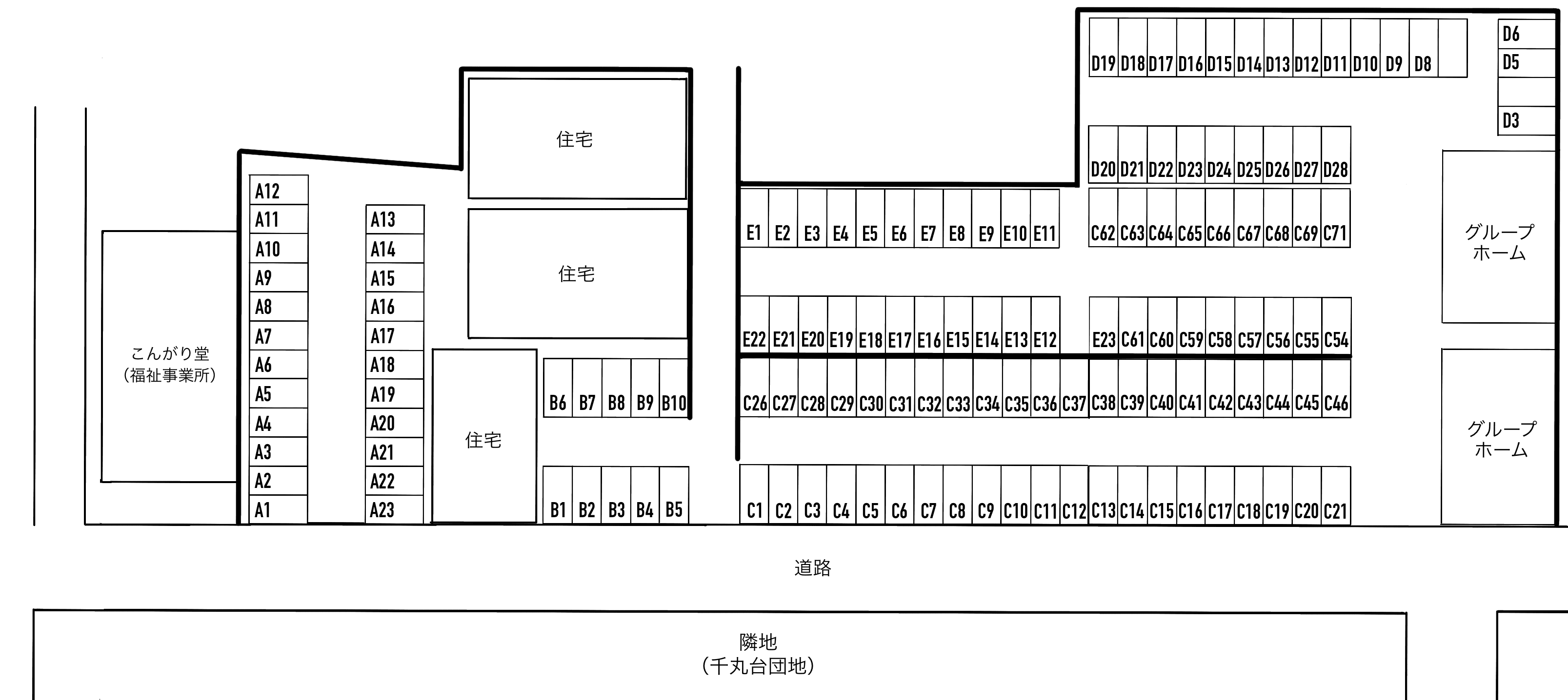 久保田パーキングの駐車配置図