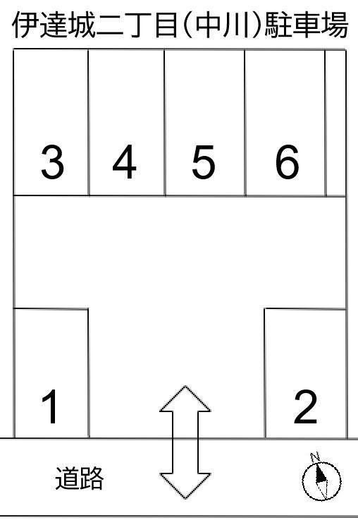 伊達城二丁目駐車場 No.39の駐車配置図