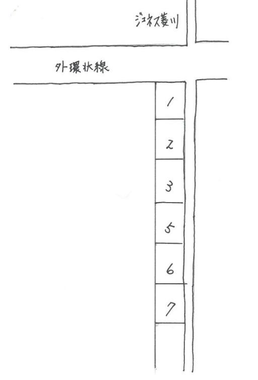 ジュネス菱川ガレージの駐車配置図