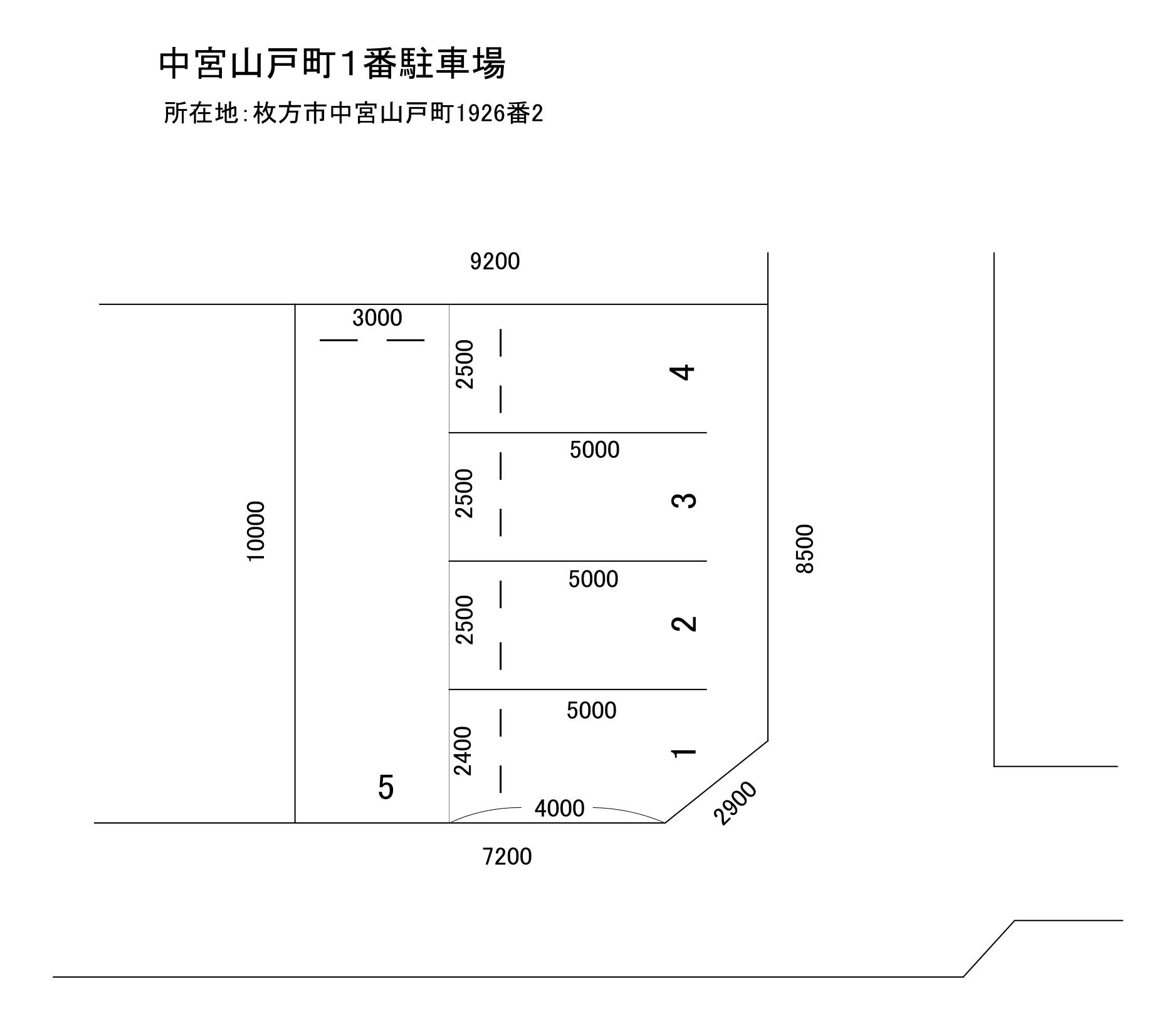 中宮山戸町1番駐車場の駐車配置図
