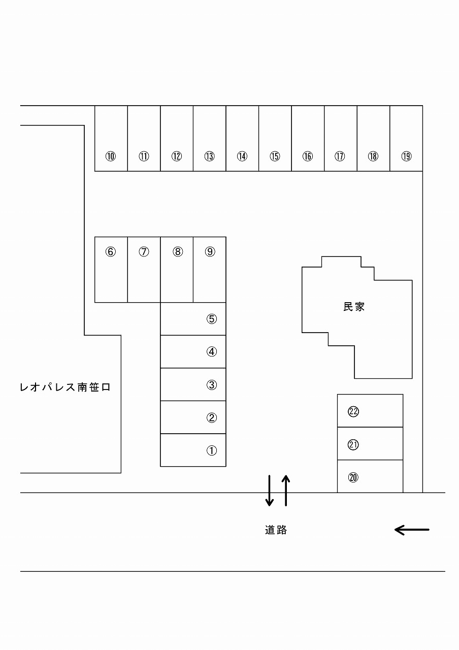南笹口駐車場の駐車配置図