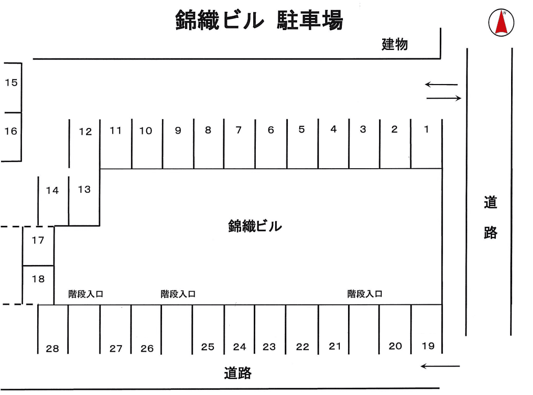 錦織ビルの駐車配置図