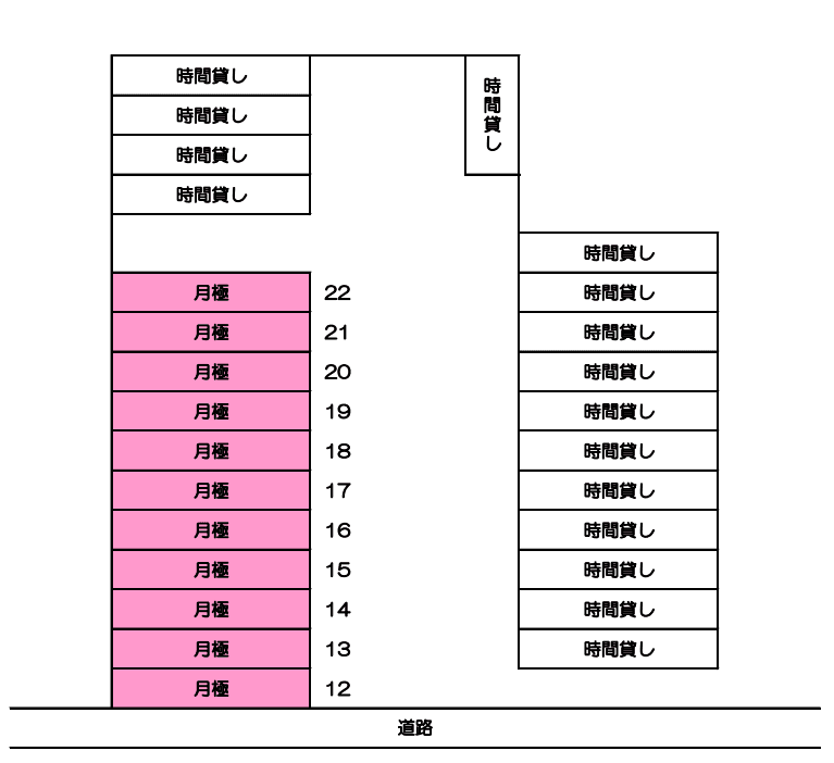 パーキングスペース学校町通３番町第３駐車場の駐車配置図