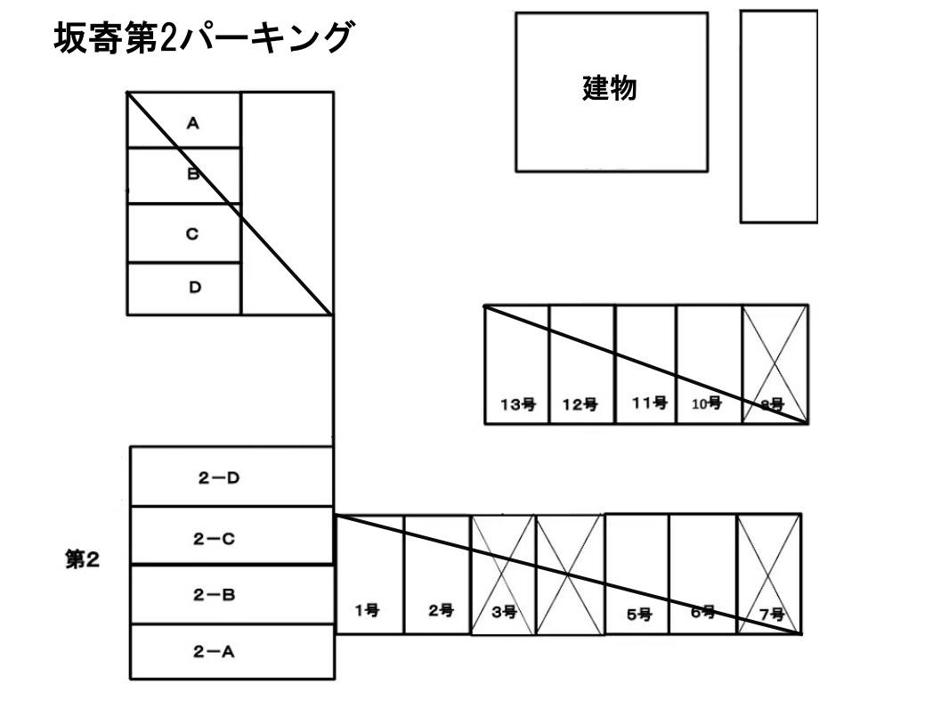 坂寄第2パーキングの駐車配置図