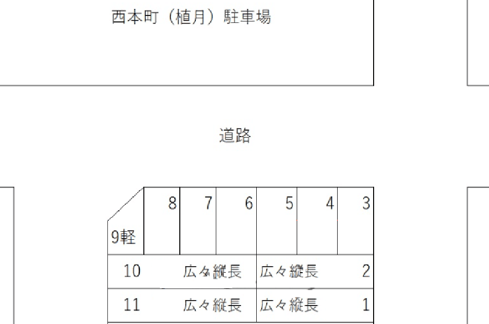 西本町駐車場（植月）の駐車配置図