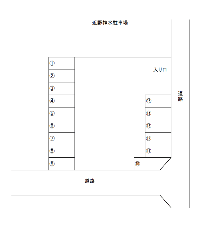 近野神水駐車場の駐車配置図