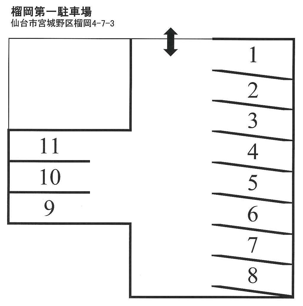 榴岡第一駐車場の駐車配置図