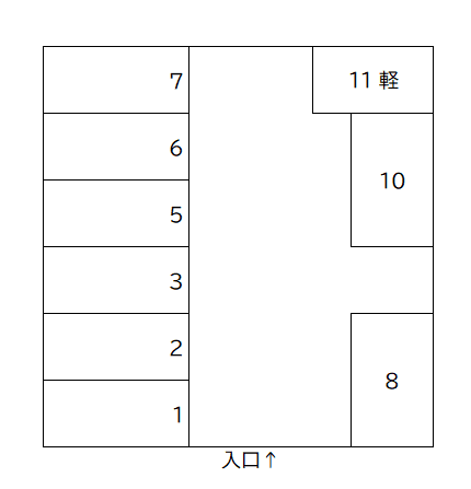 原田一丁目駐車場の駐車配置図