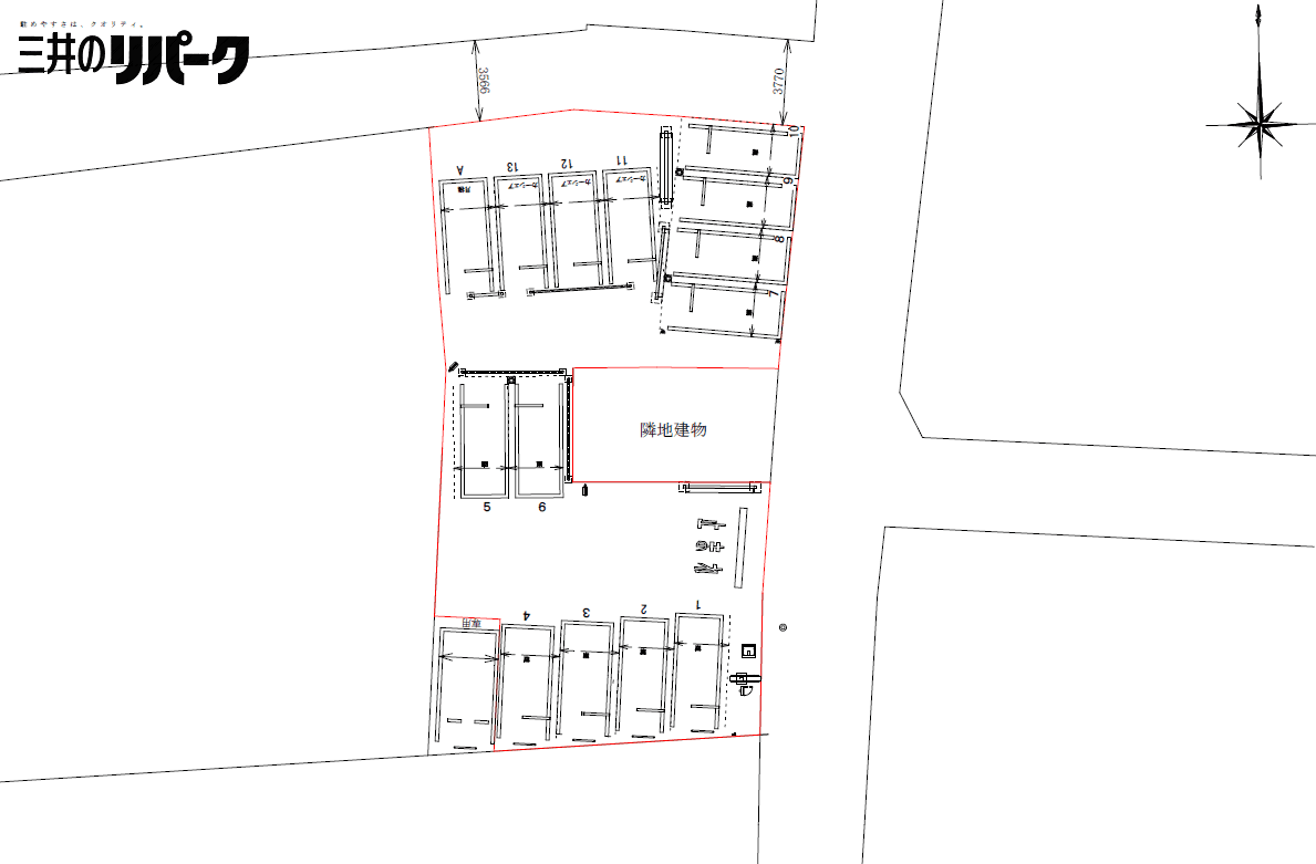 小山台１丁目第９の駐車配置図