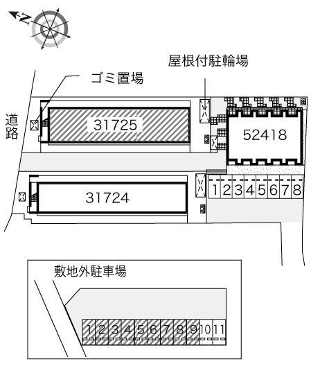 レオパレスメルベーユ(31725) 敷地外駐車場の駐車配置図