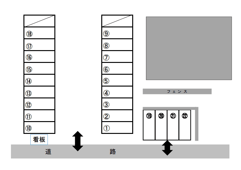 パーキング・Ａの駐車配置図
