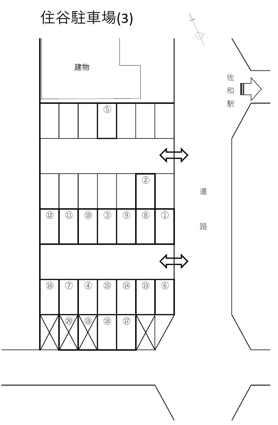 住谷駐車場(3)の駐車配置図