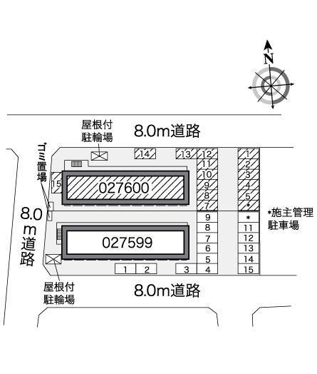 新さっぽろⅢ(27600)の駐車配置図