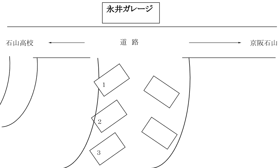 永井ガレージの駐車配置図