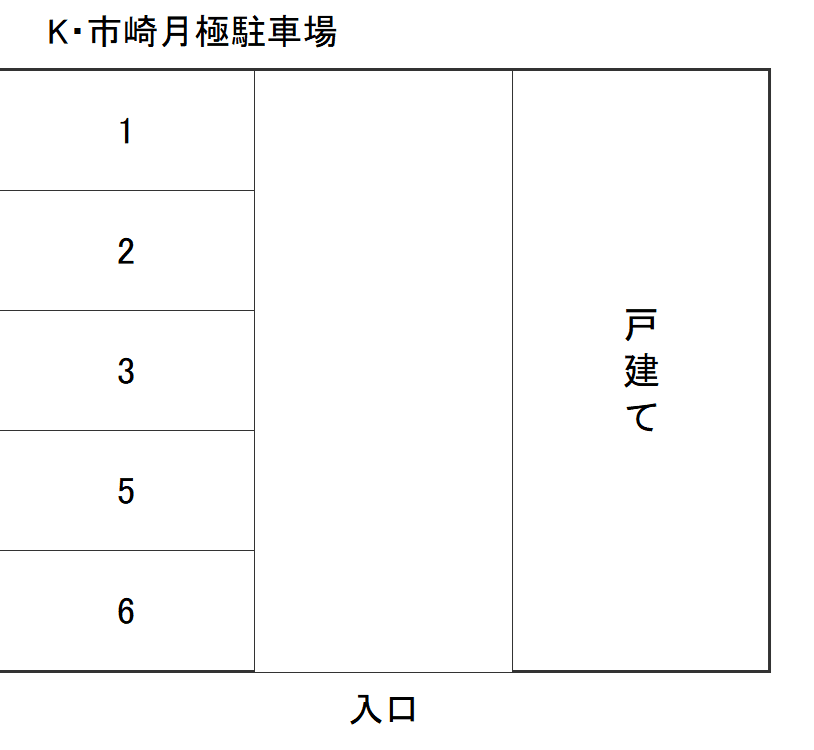 Ｋ・市崎月極駐車場の駐車配置図