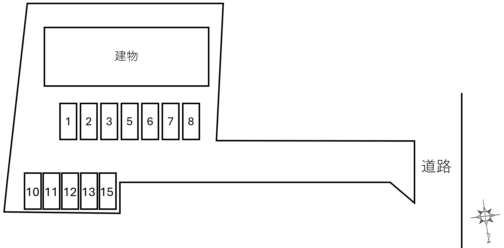 サンライズ　コーポの駐車配置図