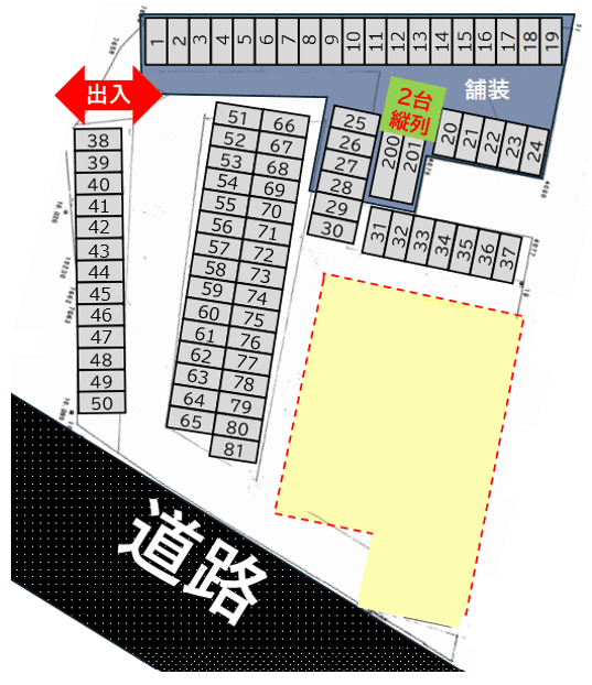 兵庫北東中野駐車場 第５の駐車配置図