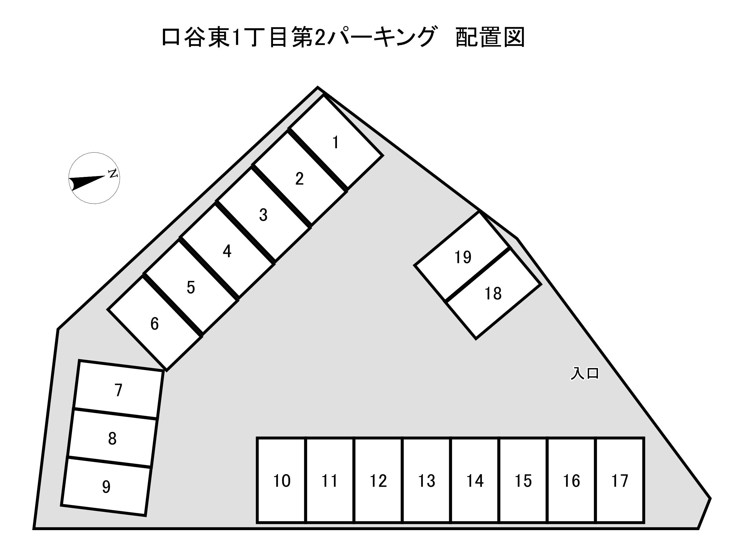 口谷東１丁目第2パーキングの駐車配置図