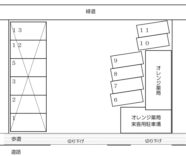 新井月極駐車場の駐車配置図