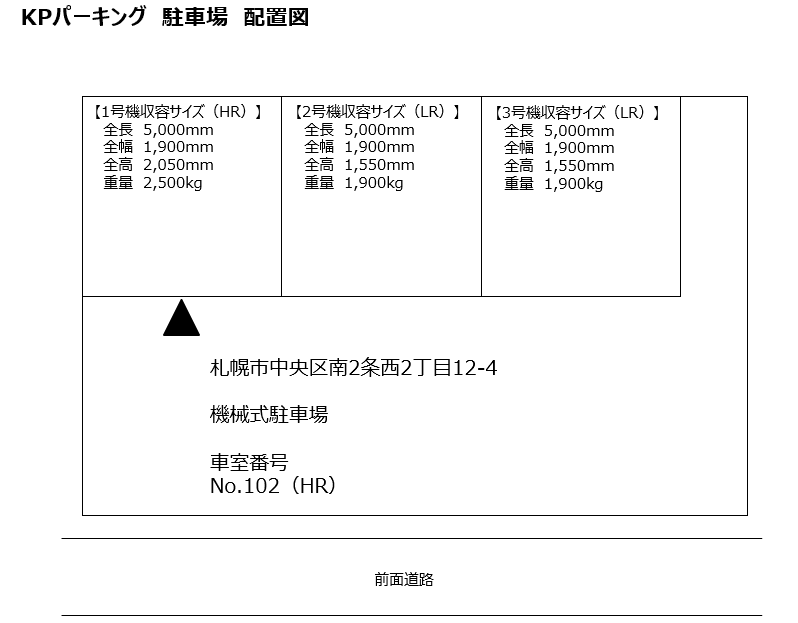 KPﾊﾟｰｷﾝｸﾞの駐車配置図