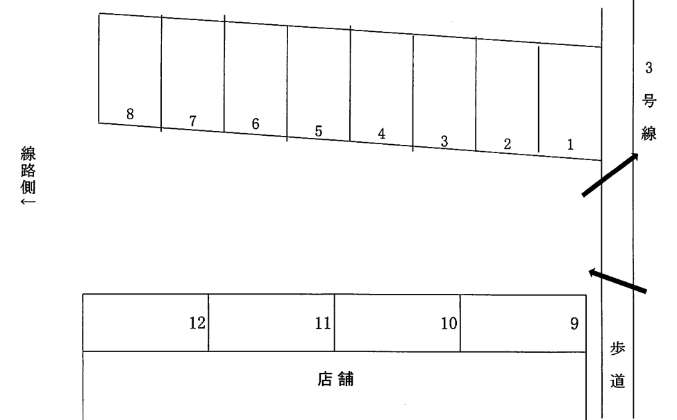 陣山髙島パーキングの駐車配置図