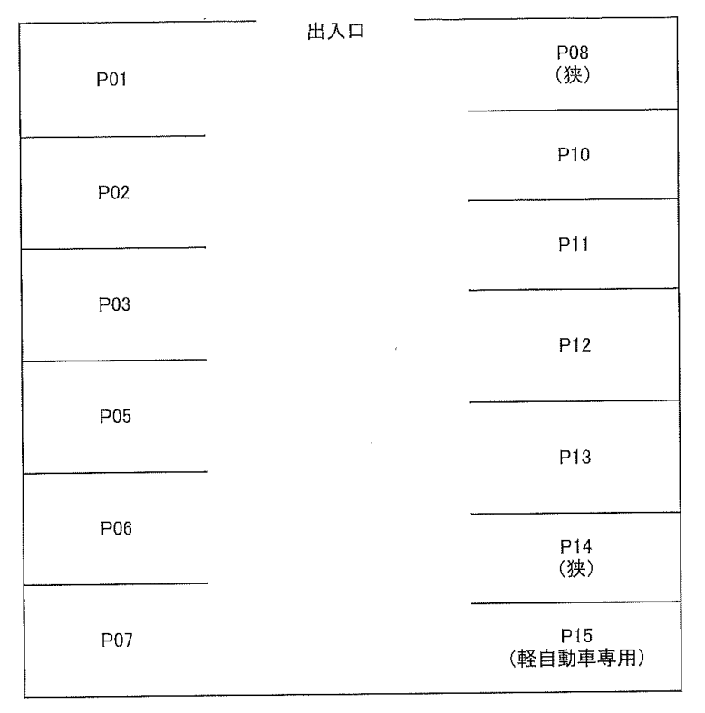 浅沼パーキングの駐車配置図