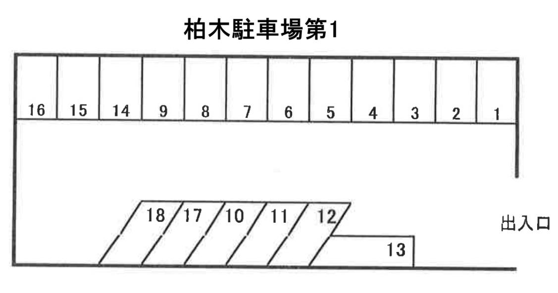 柏木駐車場第1の駐車配置図