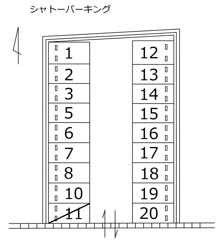 シャトーパーキングの駐車配置図
