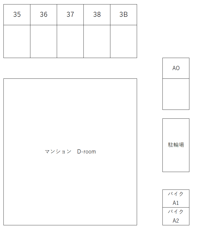 D-room グリーンハイム駐車場の駐車配置図