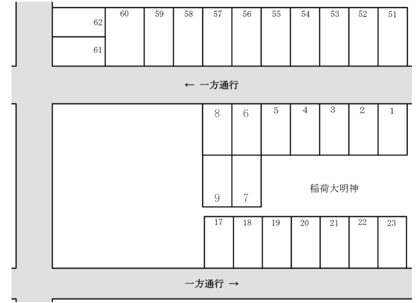 大島駐車場の駐車配置図