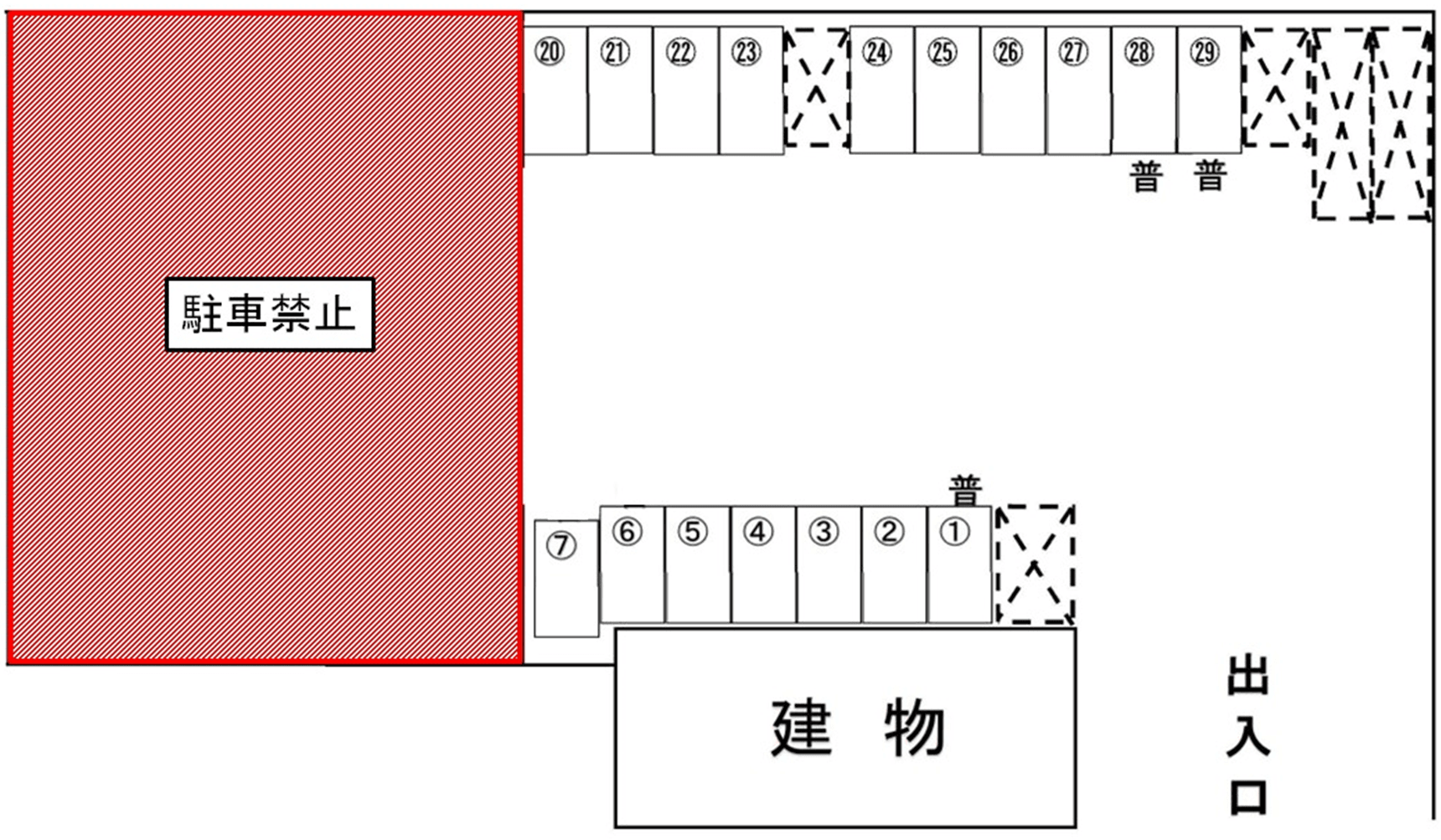 ウチマパーキングの駐車配置図
