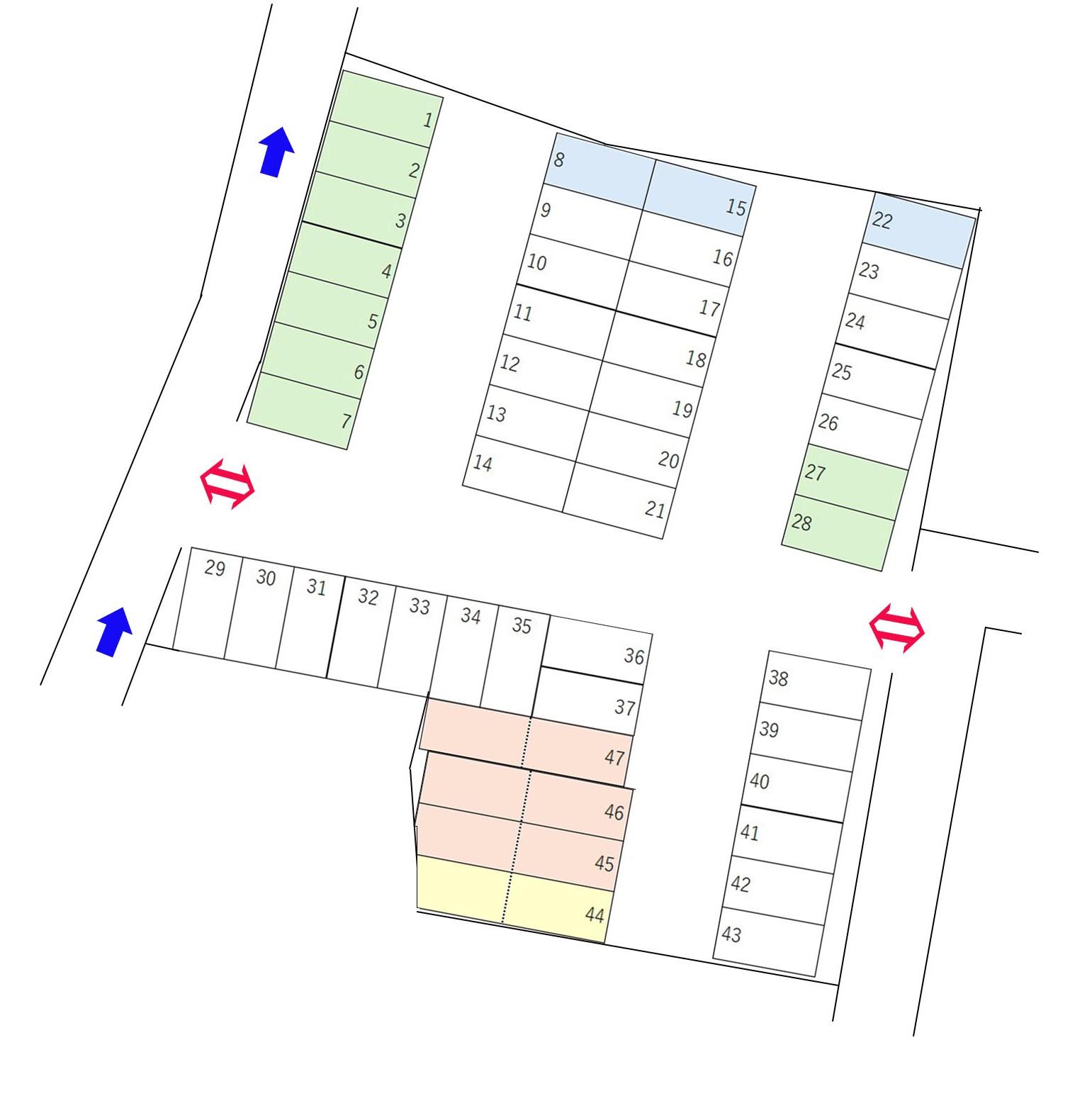 ＬＷ梅香二丁目駐車場の駐車配置図