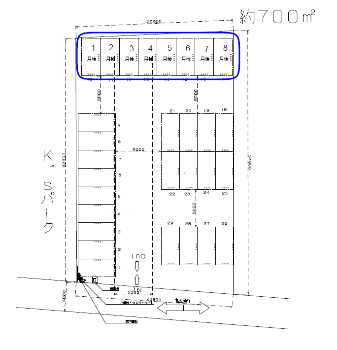 セイワパーキング秋津第１駐車場の駐車配置図