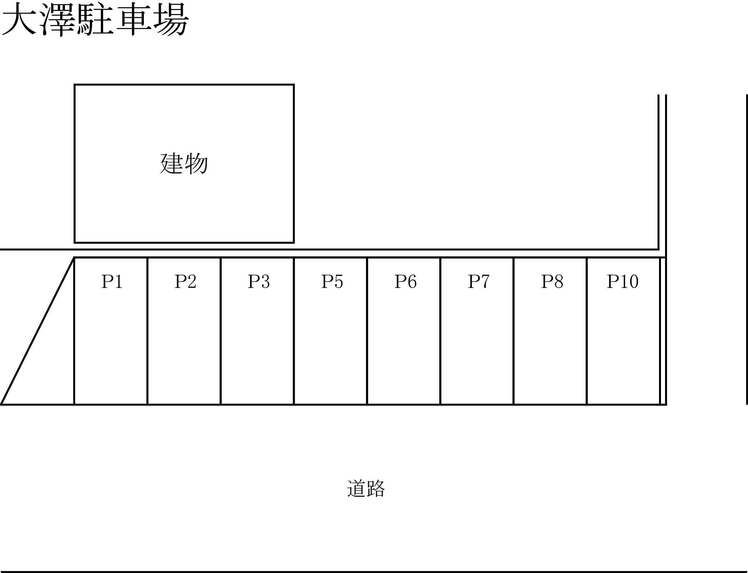 大澤駐車場の駐車配置図