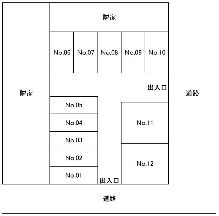 横川町943駐車場の駐車配置図