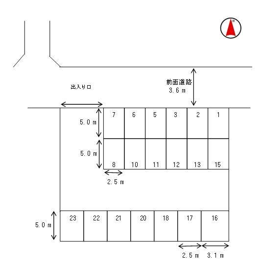 加地モータープール２の駐車配置図