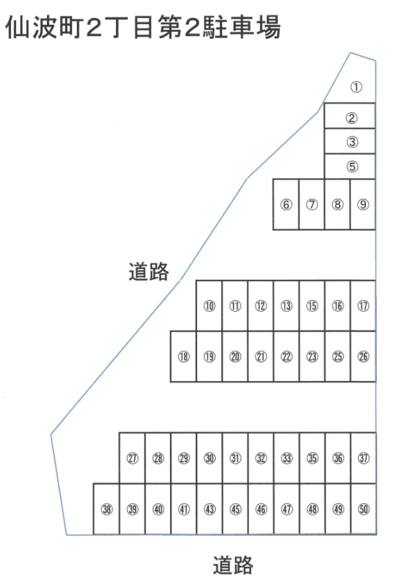 仙波町２丁目第２駐車場の駐車配置図