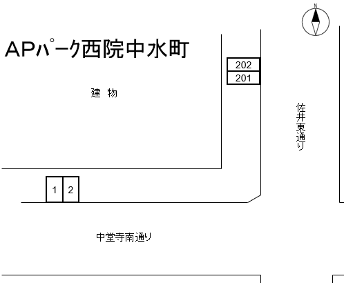 ＡＰパーク西院中水町の駐車配置図