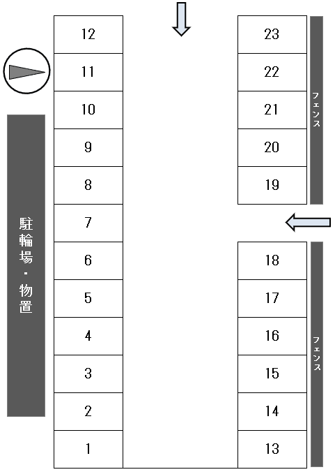 オルテンシア泉崎２丁目パーキングの駐車配置図