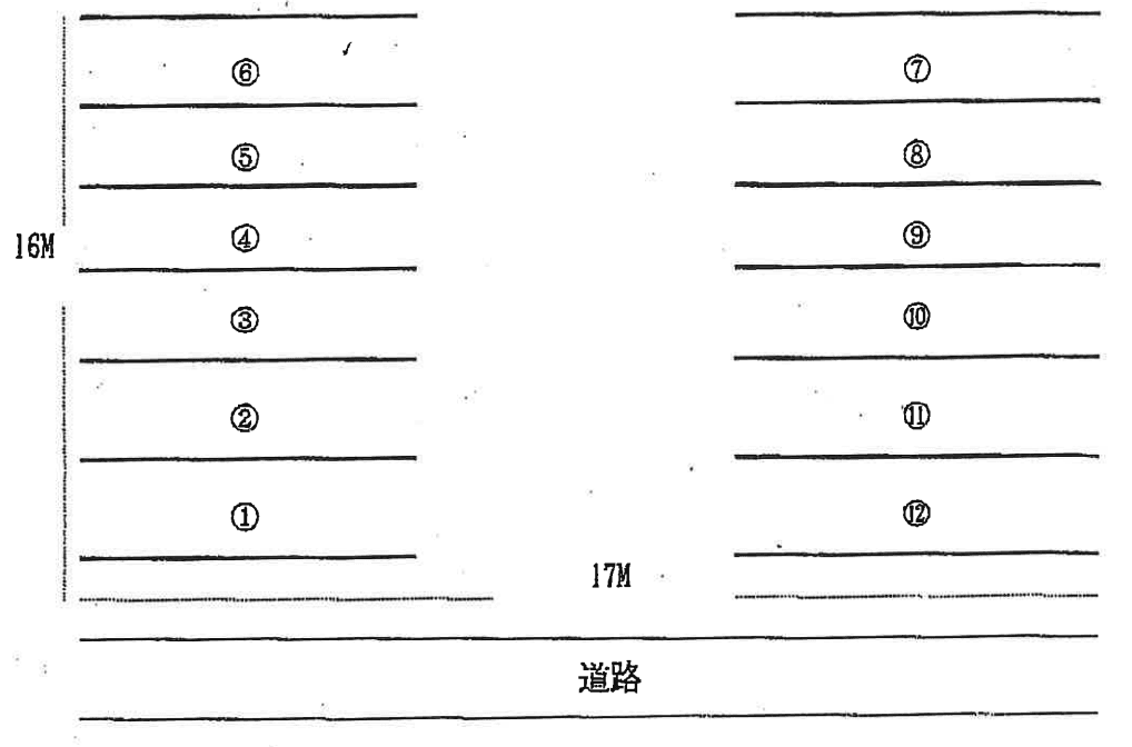 大平台3丁目113-17駐車場の駐車配置図