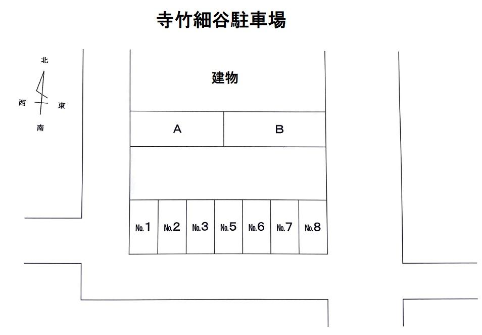 寺竹細谷駐車場の駐車配置図