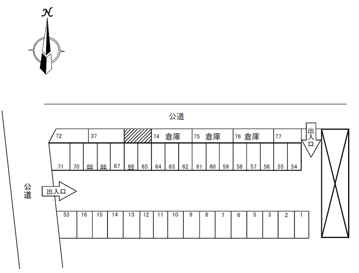 矢島第五駐車場の駐車配置図