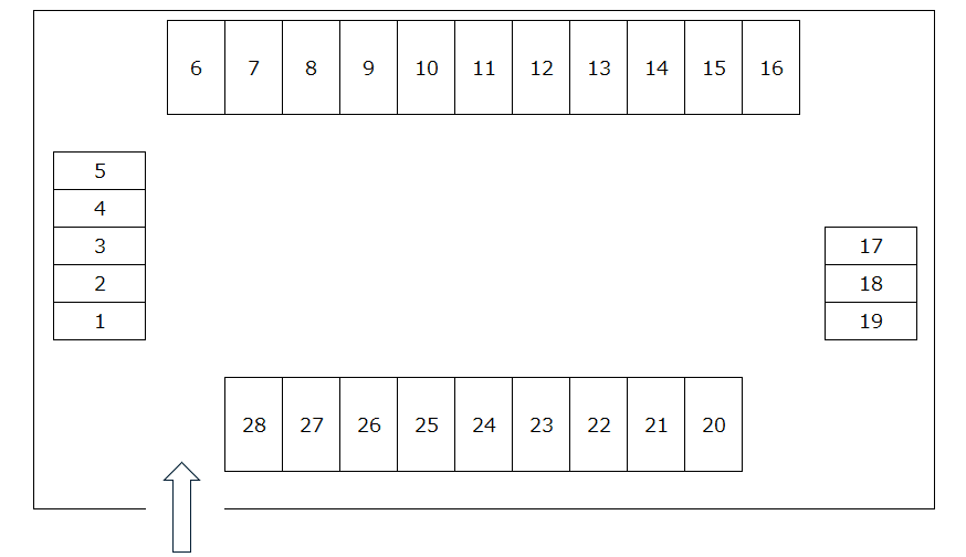 新井第1パーキングの駐車配置図