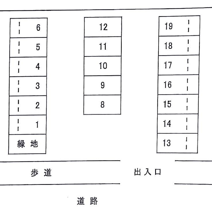 ＹＫＡパーキングの駐車配置図
