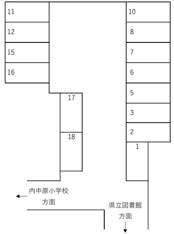 中村駐車場（内中原町）の駐車配置図