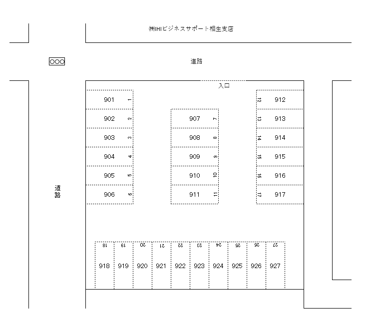 那波南本町A駐車場の駐車配置図
